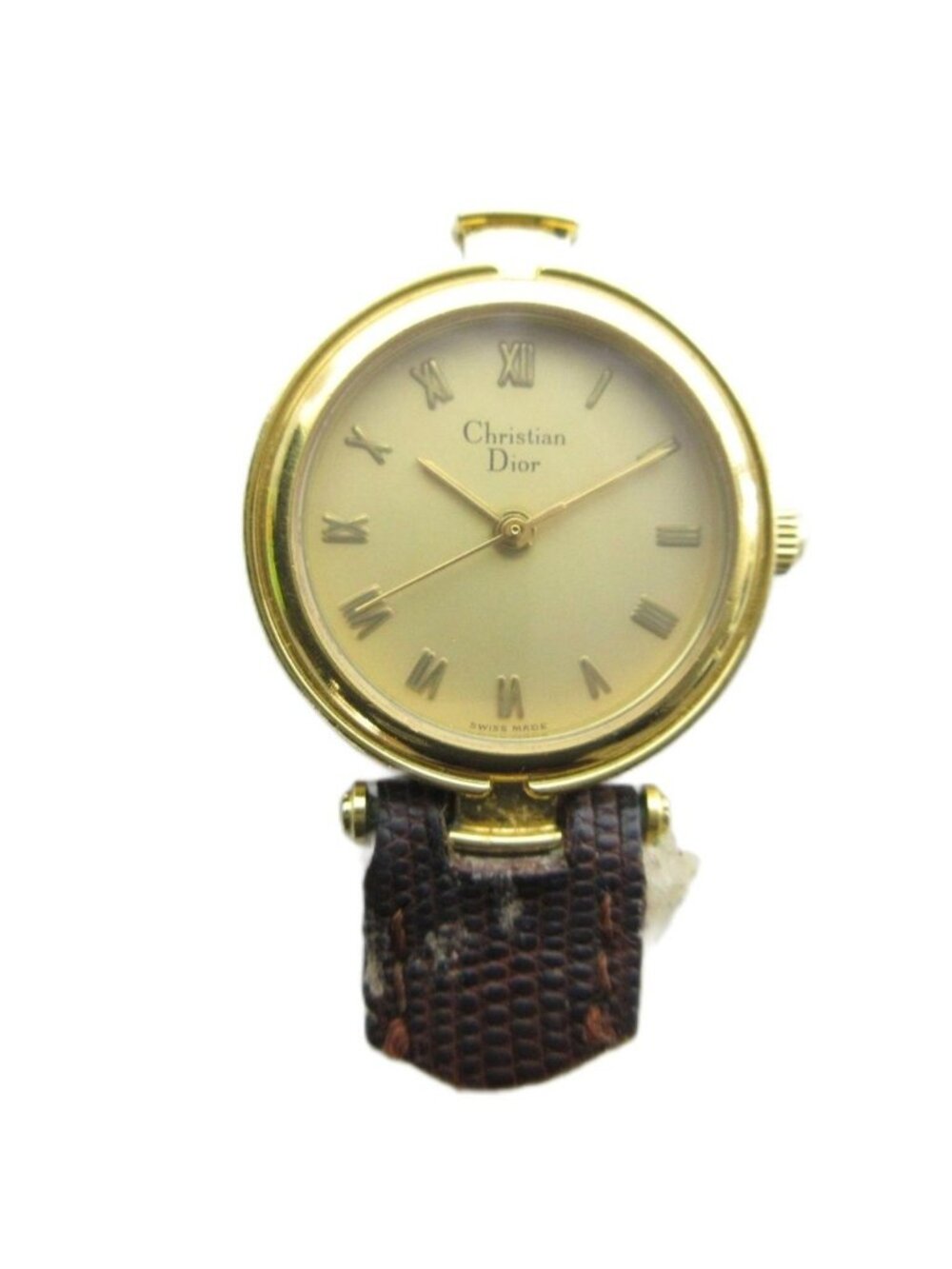 Dior Watch Quartz Case Only Roman Logo Gold